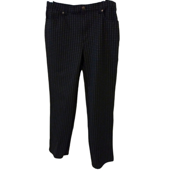Gloria Vanderbilt Amanda Collection Black-Grey Checkered Stretch Jeans Size 10 - Picture 1 of 9